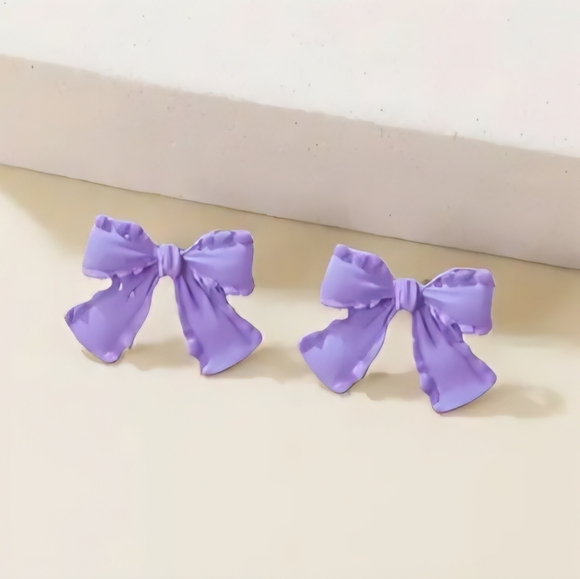 Jewelry - Purple Bow Earrings